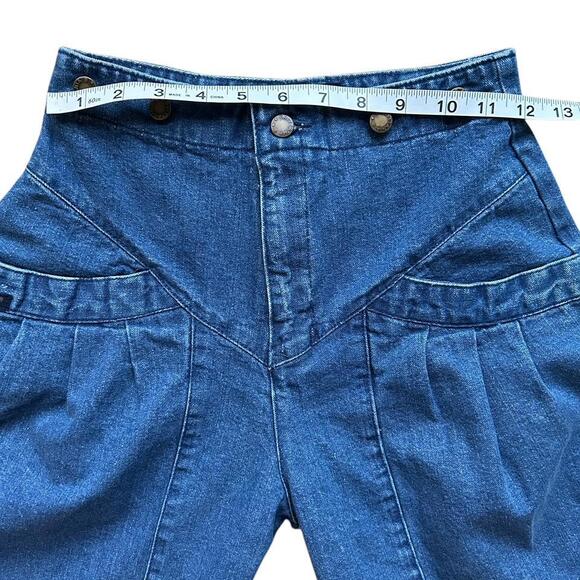 Vintage Brittania Jeans Denim Pants Pleated Size 7 High Waisted 80s - Picture 3 of 8
